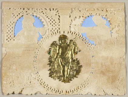 Untitled Valentine (Gold Cupid), c.1850. Creator: Unknown.