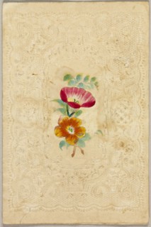 Untitled Valentine (Pink and Orange Flowers), c.1840. Creator: Unknown.