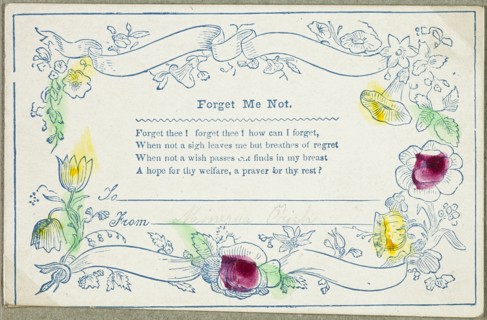Forget Me Not (valentine), c.1830. Creator: Unknown.