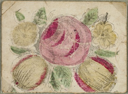 Untitled Valentine (Pink and Yellow Flowers), c.1830. Creator: Unknown.