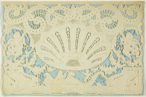 Untitled Valentine (Large Pink Flower), c.1860. Creator: Unknown.