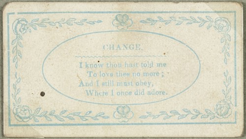 Change (valentine), c.1830. Creator: Unknown.