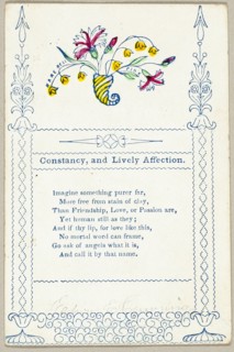Constancy and Lively Affection (valentine), 1860/69. Creator: Unknown.