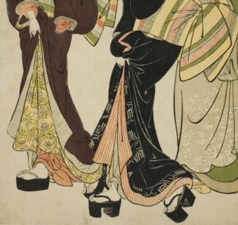 Two Entertainers and a Maid, c. 1777. Creator: Kitao Shigemasa.