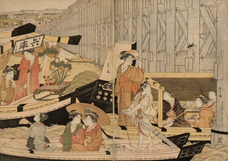 Pleasure Boats on the Sumida River, c. 1792. Creator: Hosoda Eishi.