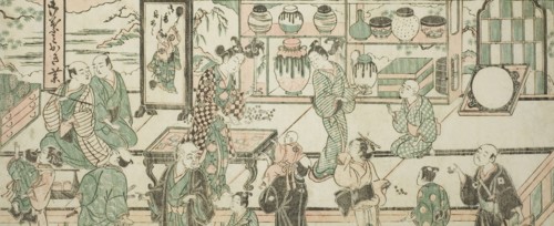 The Shop of Sanogawa Ichimatsu, c. 1743. Creator: Ishikawa Toyonobu.