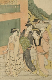 Visiting a temple dedicated to Fudo, c. 1780/1801. Creator: Katsukawa Shuncho.
