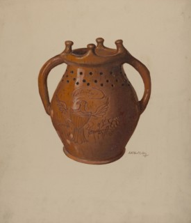 Pa. German Puzzle Mug, 1938. Creator: Eugene Shellady.
