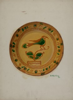Pa. German Plate, 1936. Creator: Eugene Shellady.