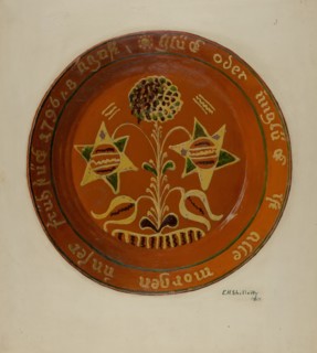Pennsylvania German Dish, c. 1938. Creator: Eugene Shellady.