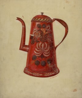 Toleware Coffee Pot, c. 1936. Creator: Max Soltmann.