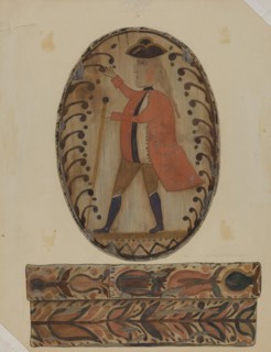 Pa. German Painted Wooden Box, c. 1937. Creator: Elmer G Anderson.