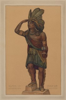 Cigar Store Indian, c. 1936. Creator: Elmer G Anderson.