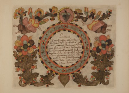Pa. German Birth Certificate, c. 1937. Creator: Elmer G Anderson.