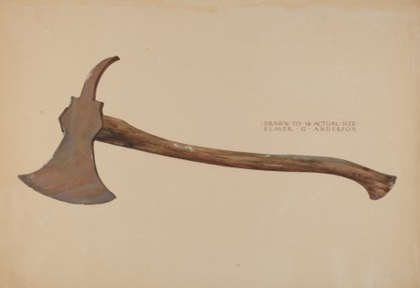 Fireman's Axe, c. 1937. Creator: Elmer G Anderson.