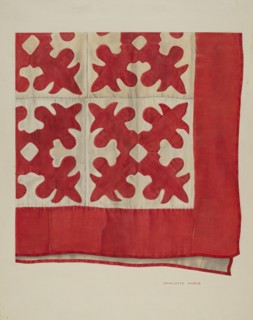 Oak Leaf Pattern Quilt, 1935/1942. Creator: Charlotte Angus.