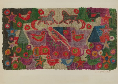 Hooked Rug, c. 1940. Creator: Charlotte Angus.