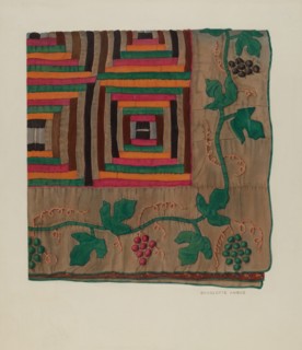 Log Cabin Quilt, 1935/1942. Creator: Charlotte Angus.