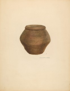 Bee Basket and Cover, c. 1938. Creator: Charlotte Angus.