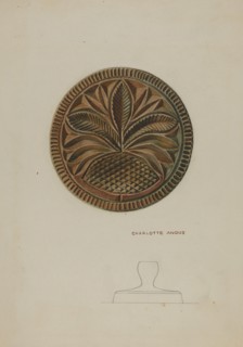 Pa. German Butter Mold, c. 1938. Creator: Charlotte Angus.