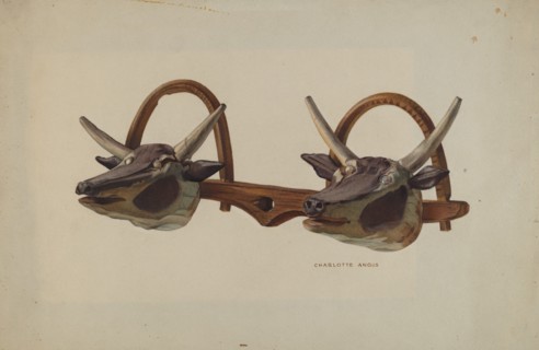 Hat Rack (Shaped Like Ox Yoke), c. 1939. Creator: Charlotte Angus.