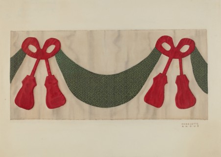 Valance for Tester, c. 1940. Creator: Charlotte Angus.