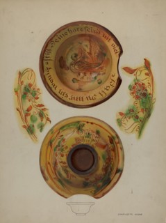 Pa. German Shaving Basin, c. 1937. Creator: Charlotte Angus.