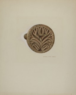 Pa. German Butter Mold, c. 1938. Creator: Charlotte Angus.
