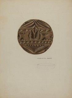 Pa. German Butter Mold, c. 1938. Creator: Charlotte Angus.
