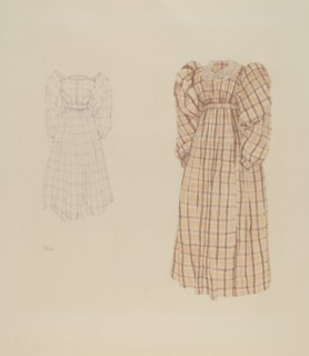 Plaid Morning Dress, c. 1937. Creator: Arelia Arbo.