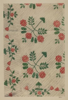 Quilt - Rose Design, 1938. Creator: Ralph Atkinson.