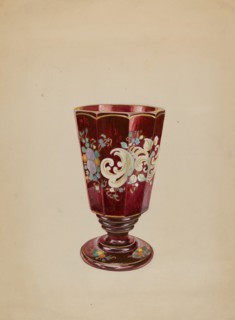 Vase (Ruby Glass), c. 1936. Creator: Ralph Atkinson.