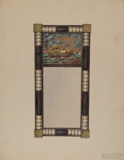 Hand Carved Mirror Frame, c. 1939. Creator: Rolland Ayres.