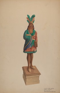 Cigar Store Indian, c. 1938. Creator: Rolland Ayres.
