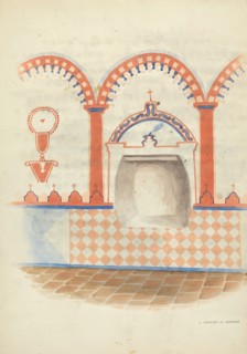 Wall Painting and Baptismal Niche, c. 1938. Creator: Frank C. Barks.