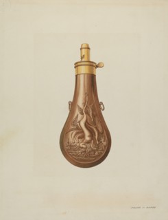 Powder Flask, c. 1938. Creator: Frank C. Barks.