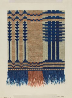Coverlet Detail, c. 1937. Creator: Ruth M. Barnes.