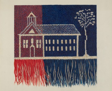 Coverlet Detail "Farmer's Fancy", c. 1937. Creator: Ruth M. Barnes.