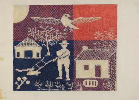 Coverlet Detail, c. 1937. Creator: Ruth M. Barnes.