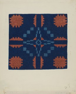 Coverlet Detail, c. 1936. Creator: Ruth M. Barnes.