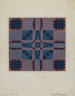 Coverlet (Reverse Side), c. 1936. Creator: Ruth M. Barnes.