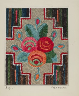 Hooked Rug, c. 1936. Creator: Ruth M. Barnes.