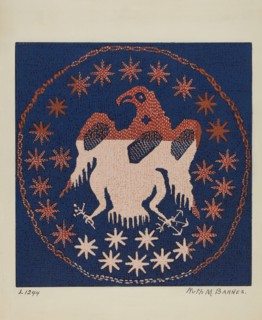 Historic Coverlet, c. 1936. Creator: Ruth M. Barnes.
