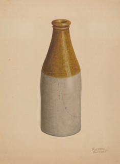 Stoneware Ink Bottle or Catsup Bottle, probably 1938. Creator: Richard Barnett.