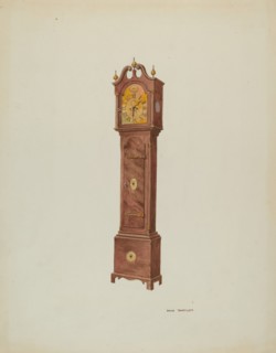 Grandfather Clock, Angular View, 1937. Creator: Dana Bartlett.