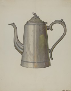 Pewter Coffee Pot, c. 1937. Creator: Dana Bartlett.