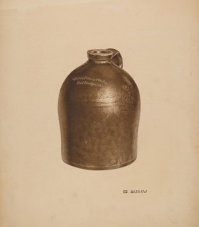 Pottery Milk Jug, c. 1934. Creator: Edward Bashaw.