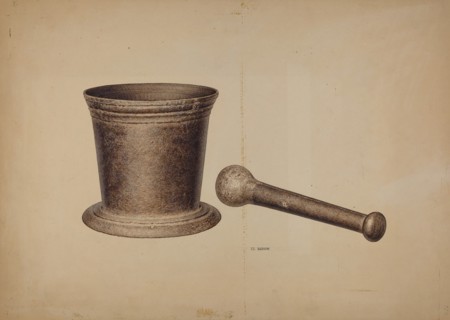 Mortar and Pestle, c. 1940. Creator: Edward Bashaw.