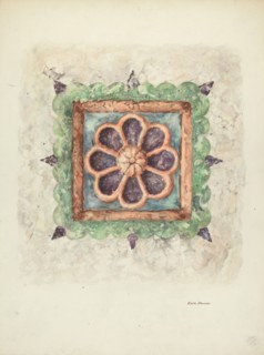 Ceiling Ornament, Sandstone, 1940. Creator: Edith Towner.