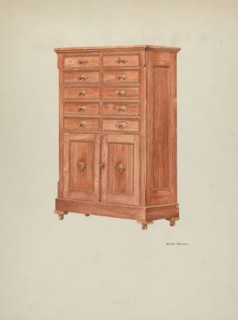 Highboy (Chest of Drawers), c. 1940. Creator: Edith Towner.